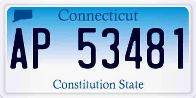 CT license plate AP53481