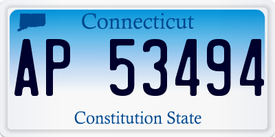 CT license plate AP53494