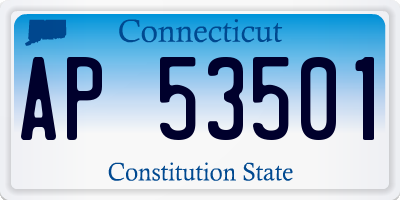 CT license plate AP53501