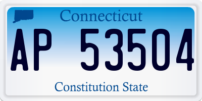 CT license plate AP53504