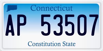 CT license plate AP53507
