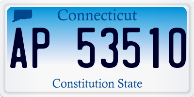 CT license plate AP53510