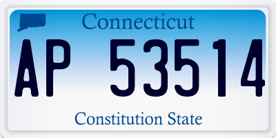 CT license plate AP53514