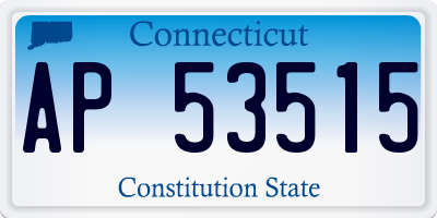 CT license plate AP53515