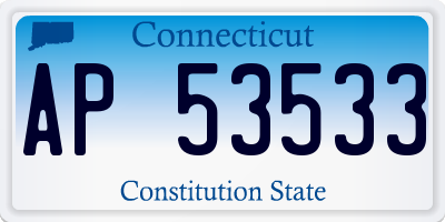 CT license plate AP53533
