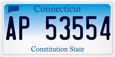 CT license plate AP53554