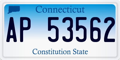 CT license plate AP53562
