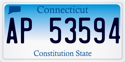 CT license plate AP53594