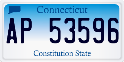 CT license plate AP53596