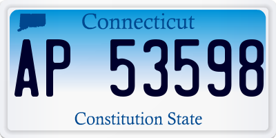 CT license plate AP53598