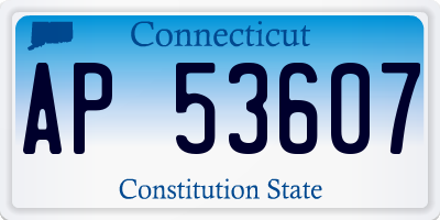 CT license plate AP53607