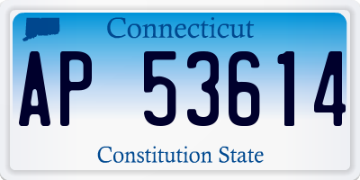 CT license plate AP53614