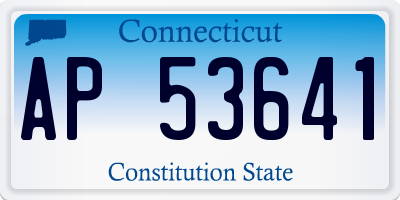 CT license plate AP53641