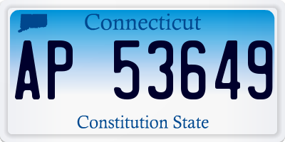 CT license plate AP53649