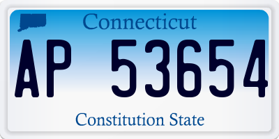 CT license plate AP53654