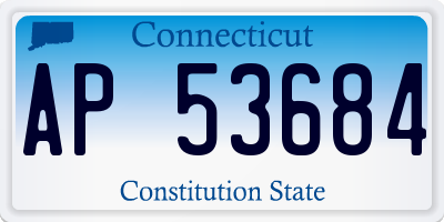 CT license plate AP53684
