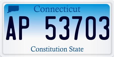 CT license plate AP53703
