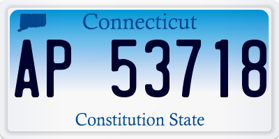 CT license plate AP53718
