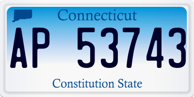 CT license plate AP53743