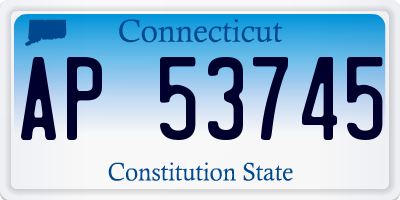 CT license plate AP53745