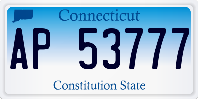 CT license plate AP53777