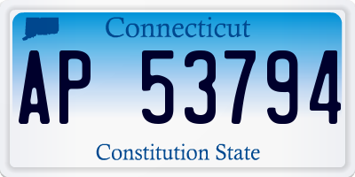 CT license plate AP53794
