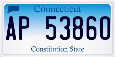 CT license plate AP53860
