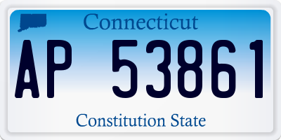 CT license plate AP53861