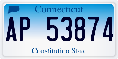 CT license plate AP53874