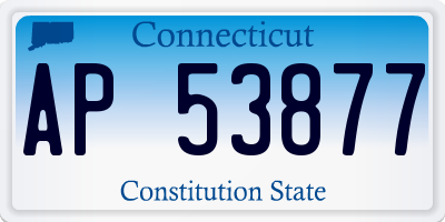CT license plate AP53877