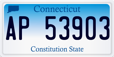 CT license plate AP53903