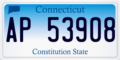 CT license plate AP53908