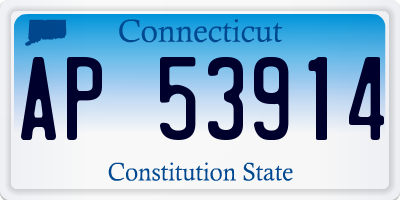 CT license plate AP53914
