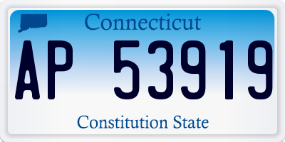 CT license plate AP53919