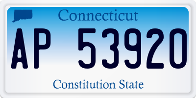 CT license plate AP53920