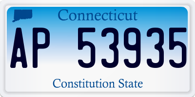 CT license plate AP53935