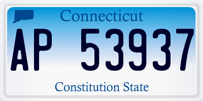 CT license plate AP53937