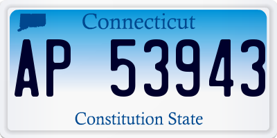 CT license plate AP53943