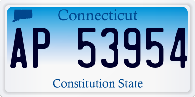CT license plate AP53954