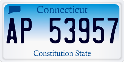 CT license plate AP53957