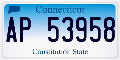 CT license plate AP53958