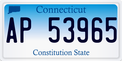CT license plate AP53965