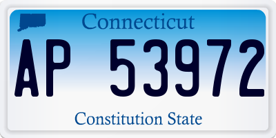CT license plate AP53972