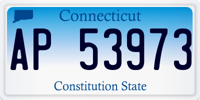 CT license plate AP53973