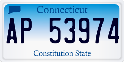 CT license plate AP53974
