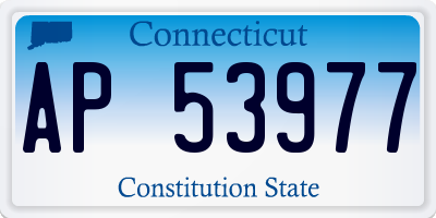 CT license plate AP53977
