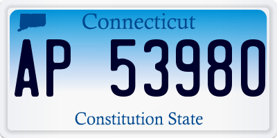 CT license plate AP53980