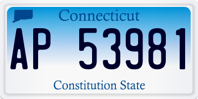 CT license plate AP53981