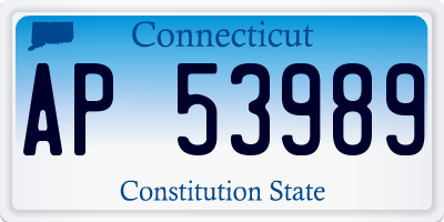 CT license plate AP53989