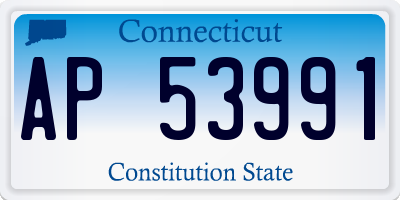 CT license plate AP53991